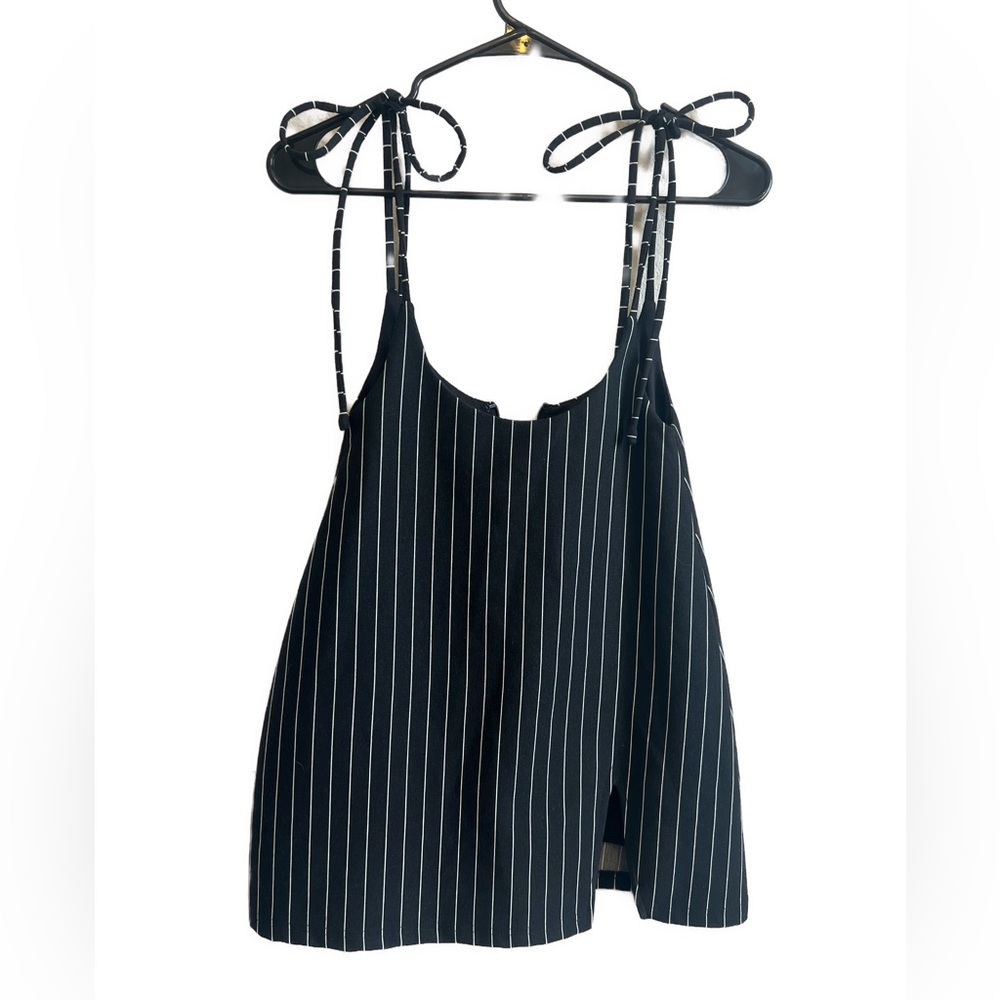 Tiger Mist— Black Pinstripe Swing Tank Top, size XS
